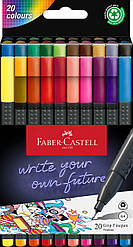 Набір ручок капілярних Faber-Castell Grip Finepen тригранна 0,4 мм 20 кольорів, 151620