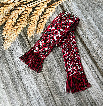 Пояс з тканої тканини червоний