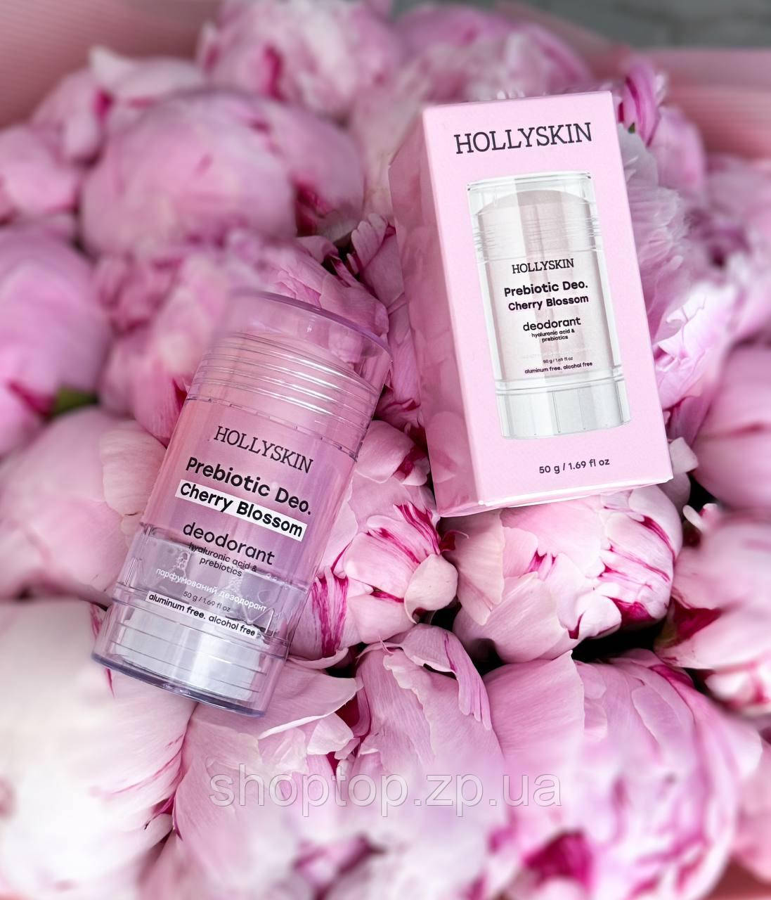 Парфумований дезодорант з гіалуроновою кислотою і пребіотиками HOLLYSKIN Prebiotic Deo. Cherry Blossom, фото 1
