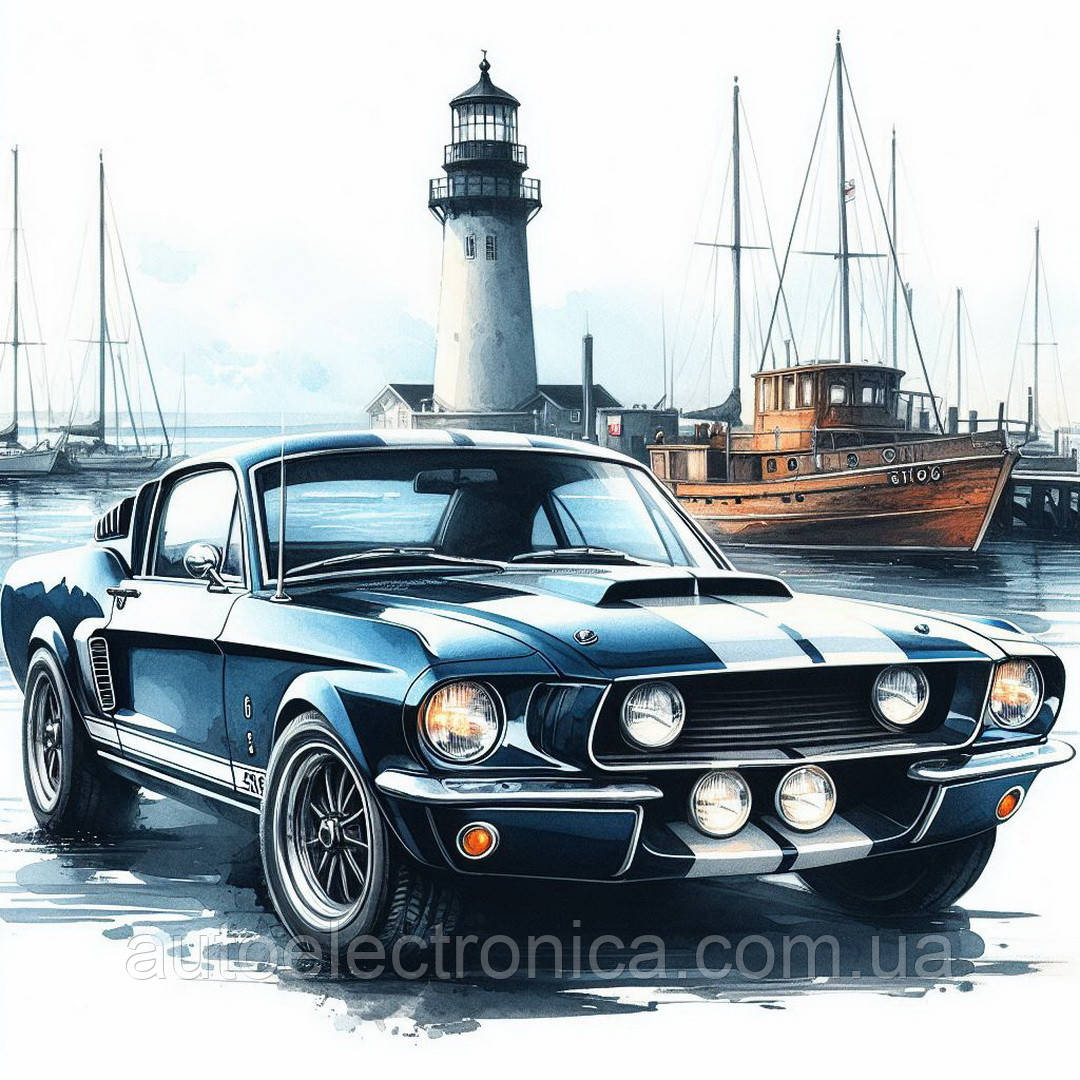 Картина на полотні "Navy Blue Ford Mustang Shelby Eleonore 1967" | CFM.1.1