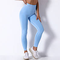 Лосіни жіночі з високою талією для спорту та повсякденного життя, Голубі
