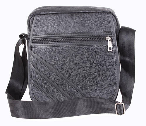Чоловіча сумка зі шкірозамінника  302836 чорна, фото 1
