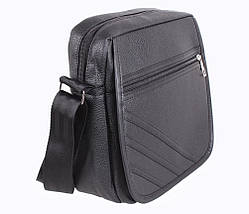 Чоловіча сумка зі шкірозамінника  302836 чорна, фото 2