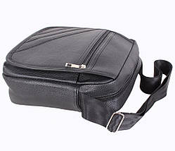 Чоловіча сумка зі шкірозамінника  302836 чорна, фото 4