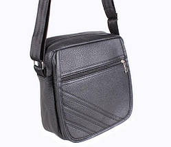 Чоловіча сумка зі шкірозамінника  302836 чорна, фото 5