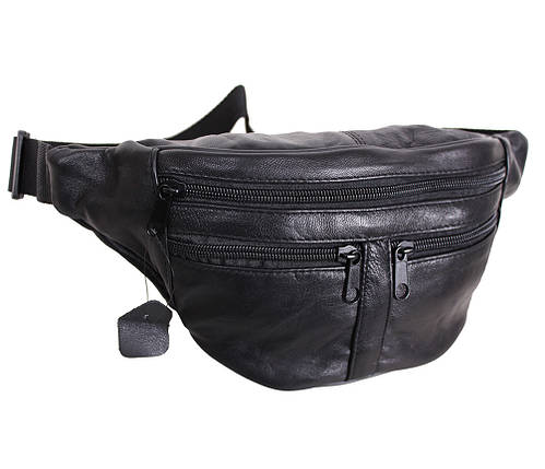 Чоловіча шкіряна сумка на пояс Sw903-1 чорна, фото 1