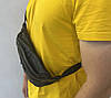 Чоловіча шкіряна сумка на пояс Sw903-1 чорна, фото 10