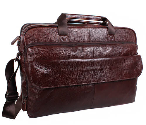 Чоловіча шкіряна сумка 8142coffee коричнева, фото 1