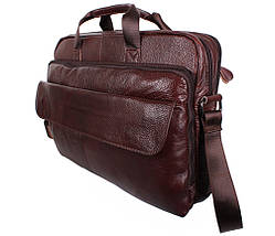 Чоловіча шкіряна сумка 8142coffee коричнева, фото 3