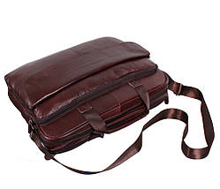 Чоловіча шкіряна сумка 8142coffee коричнева, фото 5