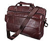 Чоловіча шкіряна сумка 8142coffee коричнева, фото 6