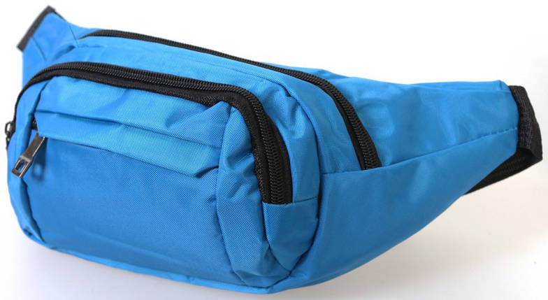 Чоловіча текстильна сумка на пояс Q003-7SkyBlue блакитна, фото 2