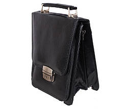 Чоловіча барсетка зі штучної шкіри 1812BL чорна, фото 3