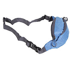 Чоловіча текстильна сумка на пояс Y302-12SBLUE блакитна, фото 5