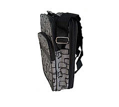 Чоловіча сумка зі шкірозамінника 301584-11111 сіра, фото 2