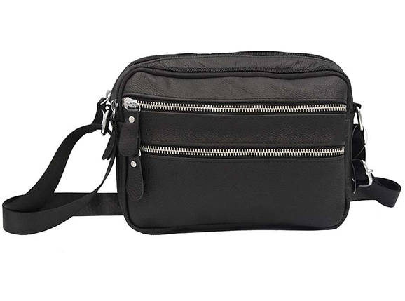 Чоловіча сумка з натуральної шкіри 3925-11BLACK чорна, фото 1