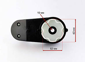 Кермовий редуктор дитячого електромобіля Bambi #1 12V RS380 RPM6000 вал 10 мм з боковими кріпленнями, фото 4