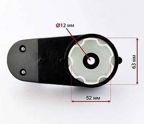 Кермовий редуктор дитячого електромобіля Bambi #1 12V RS380 RPM6600 вал 12 мм з боковими кріпленнями, фото 3