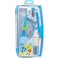 Готовальня 1909 Олівець 4 Лінійки (blue) Ador