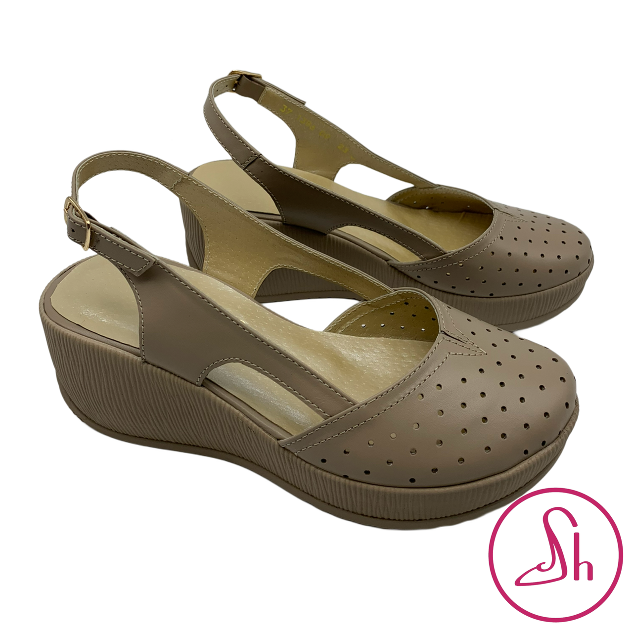 Жіночі босоніжки сабо на платформі бежевого кольору "Style Shoes"