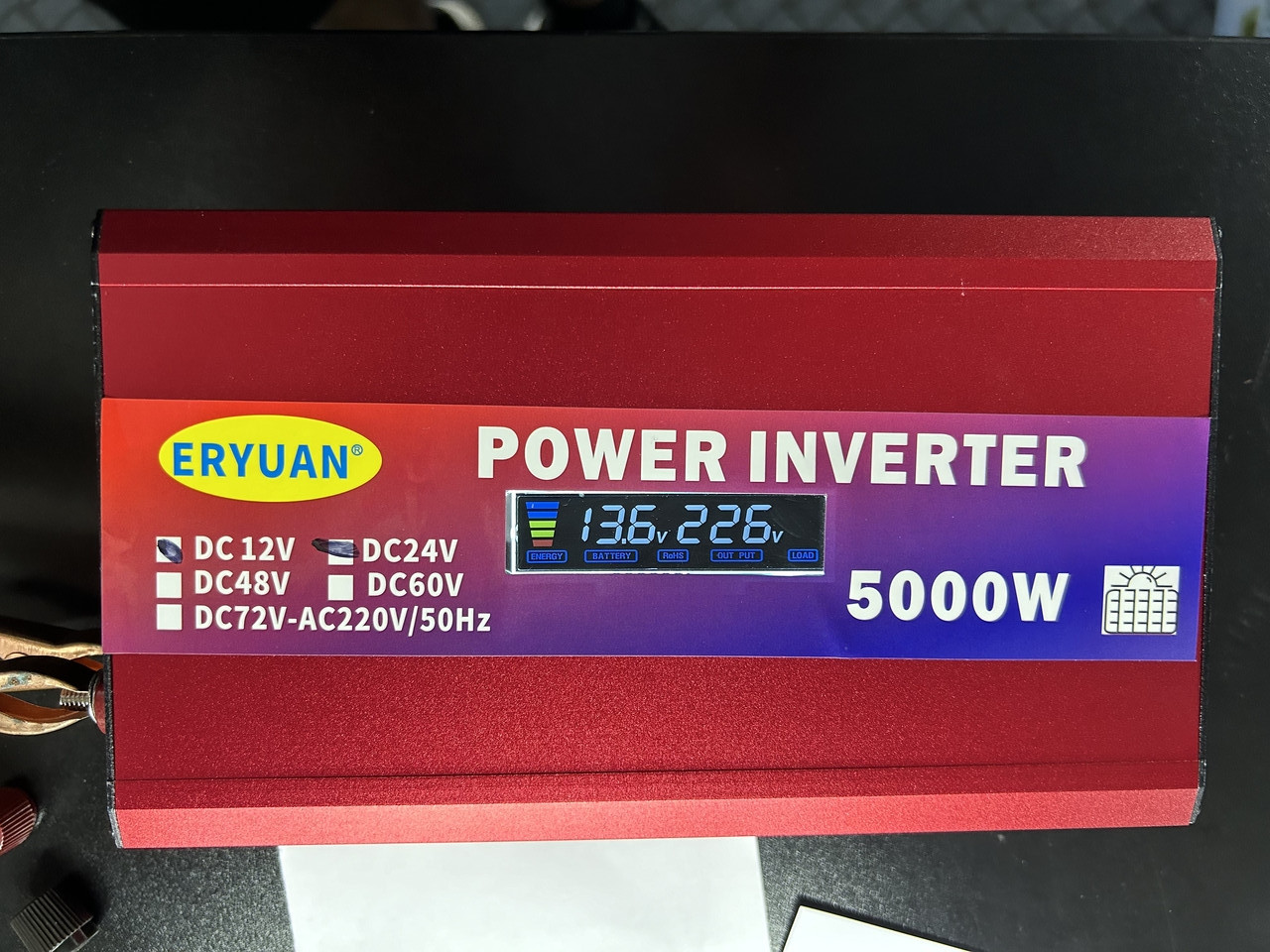 Перетворювач напруги Eryuan з 12V/24V на 220 V 5000 W LCD SMART. Автомобільний інвертор