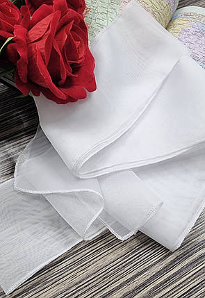 Стрічка шифонова декоративна Біла, бант (10х400см), фото 1