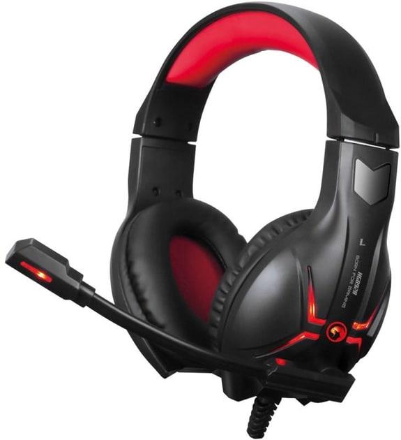 Навушники дротові геймерські для ПК MARVO HG8928 (з мікрофоном, з підсвічуванням) Black/red