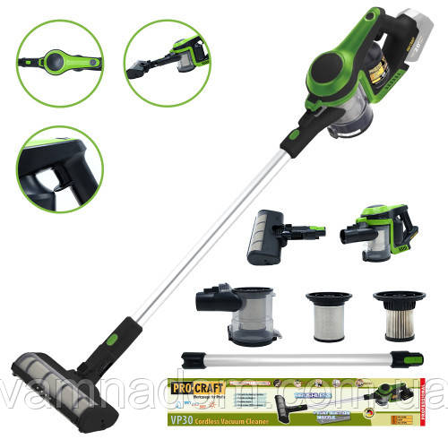 Акумуляторний будівельний пилосос Procraft VP30 (Без АКБ і ЗП), фото 1
