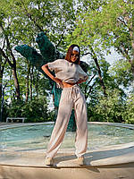 Літній жіночий костюм льон жатка