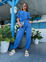 Літній жіночий костюм льон жатка