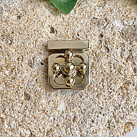 Замок сумковий фігурний, колір золото, р. 37*31мм