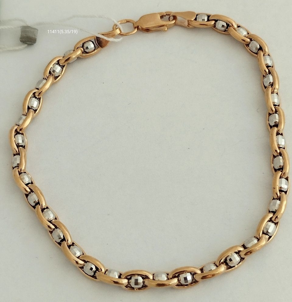 Золотий браслет якір із кулями Ukr-gold, фото 1