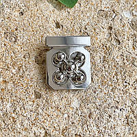 Замок сумковий фігурний, колір срібло, р. 37*31мм