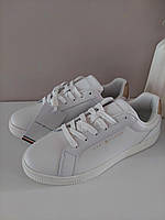 Жіночі шкіряні кеди Tommy Hilfiger Gold Tipped Leather Sneaker FW07869-YBL 38 розм, фото 5