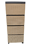Комод пластиковий ротанг бежевий 4 яруси 86.5х44.5х34.5, фото 5