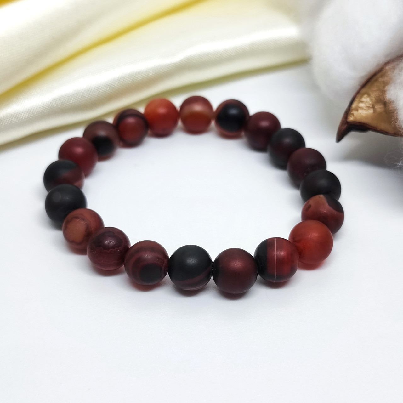 Браслет з каменю 8 мм сардонікс, фото 1