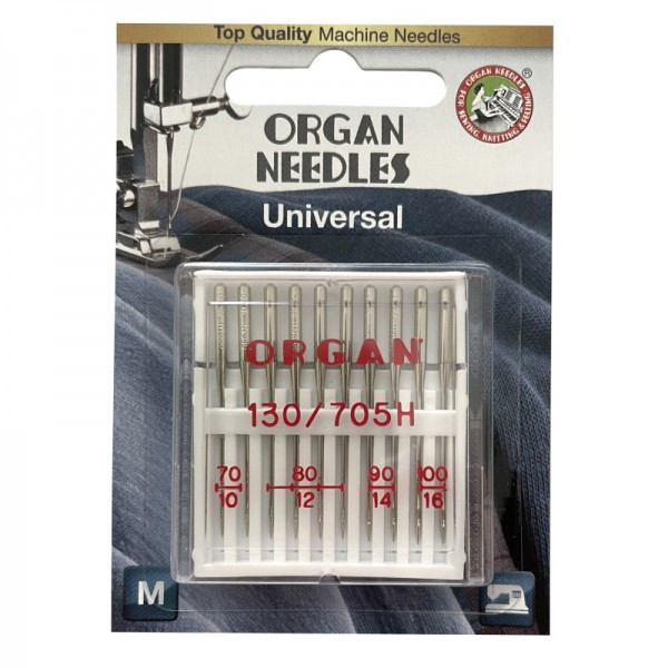 Голки швейні універсальні ORGAN MIX 70/80/90/100 для побутових швейних машин блістерна упаковка 10 штук (6499), фото 1