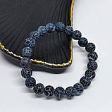 Браслет з каменю 8 мм чорний морозний агат (імітація), фото 2