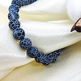 Браслет з каменю 8 мм чорний морозний агат (імітація), фото 3