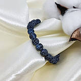 Браслет з каменю 8 мм чорний морозний агат (імітація), фото 5