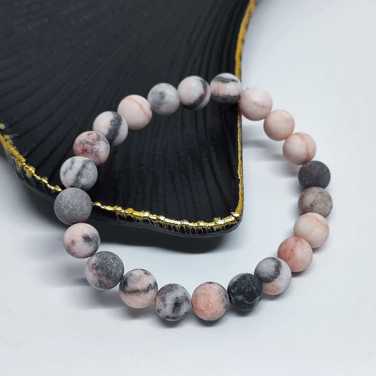 Браслет з каменю 8 мм яшма рожева, фото 1