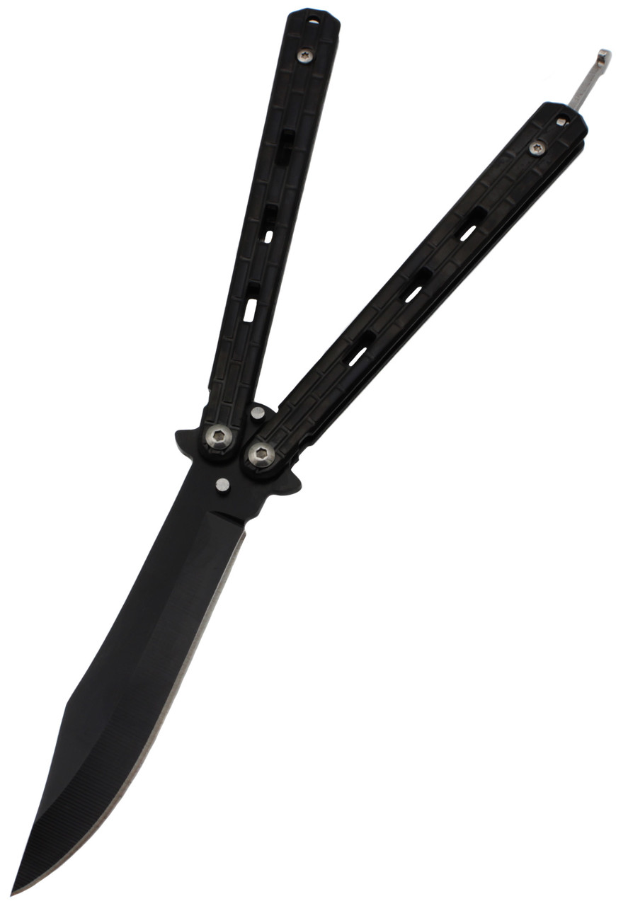 Ніж метелик Shaf 2397 "Цегла" з кліпсою 21см Black (7_00539)