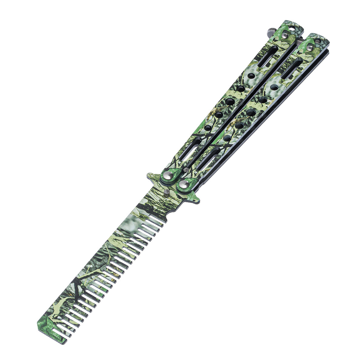 Ніж-метелик Гребінець A1057 "Листя" 22см Green (7_00554)