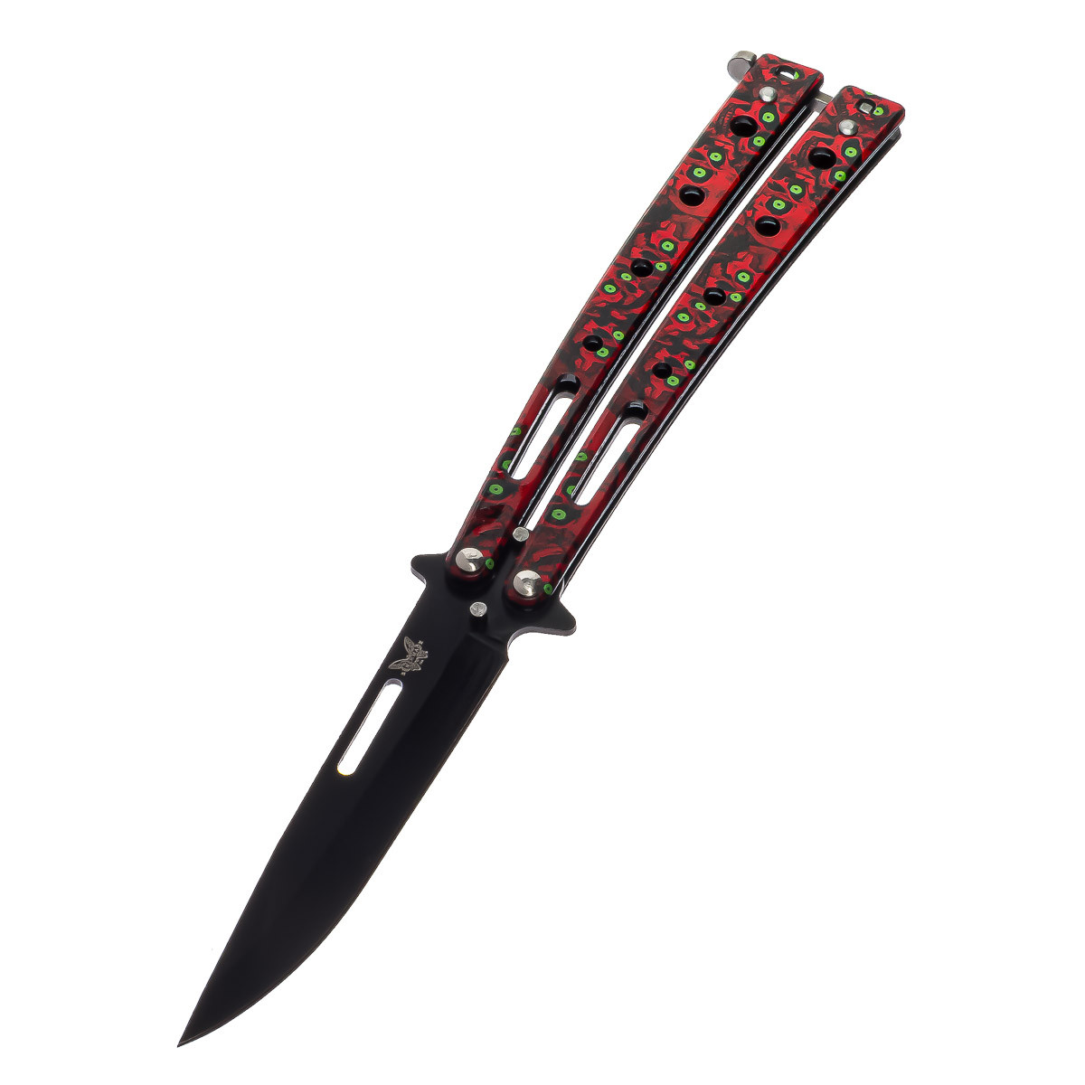 Ніж-метелик Benchmade 2788 "Черепи" 22см Red (7_00626)