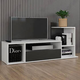 Полиця для телевізора з широким висувним ящиком, тумба для тв з полицями з ламінованого ДСП