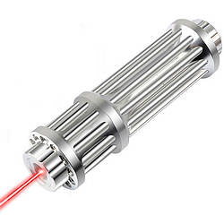 Потужна лазерна указка RESTEQ червона, дальність 10 км, акумулятор, зарядка, насадки