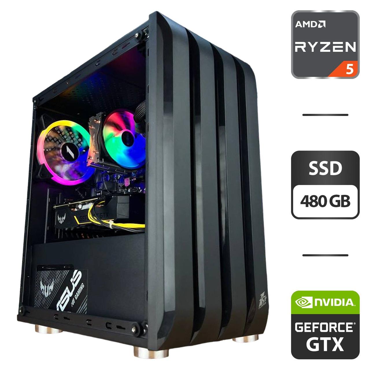 Ігровий ПК 1stPlayer Gaming B2-4R1 Black MT/ Ryzen 5 2600/ 16GB RAM/ 480GB SSD/ GTX 1660 Ti 6GB/ 550W