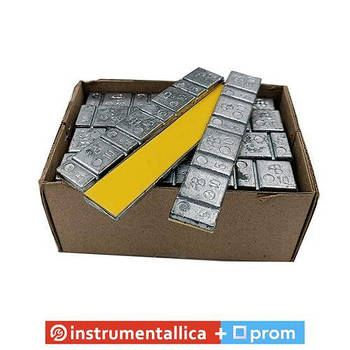 Груз самоклейний низький 4 х 10 г + 4 х 5 г свинець жовта стрічка білий колір скотчу Україна