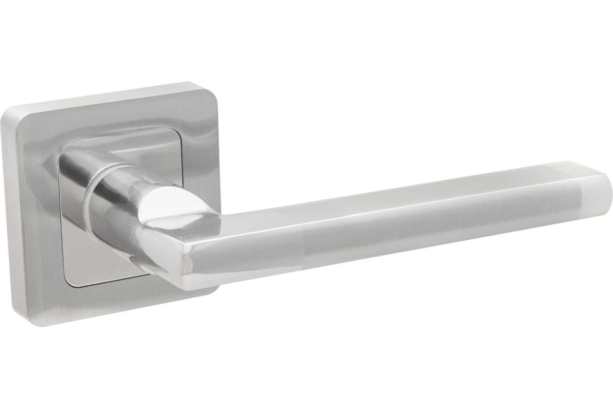 Ручки дверні роздільні Code Deco H-22050-A-CRM/CR хром матовий/хром, фото 1