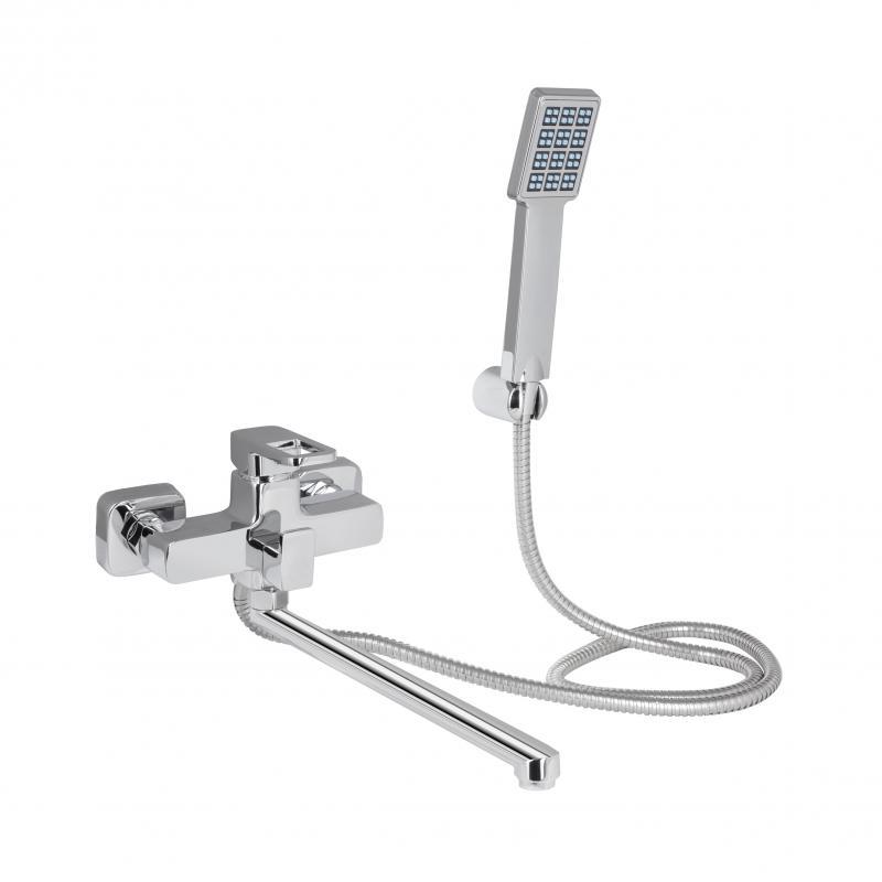 Смеситель для ванны Lidz Wawel 005 с поворотным изливом (c душевым гарнитуром) (k35) LDWAW005CRM45389 Chrome, фото 1